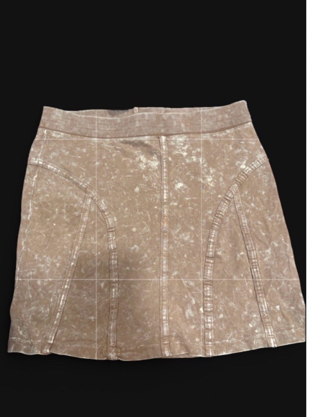 Love Beige Mineral-Wash A-Line Skirt